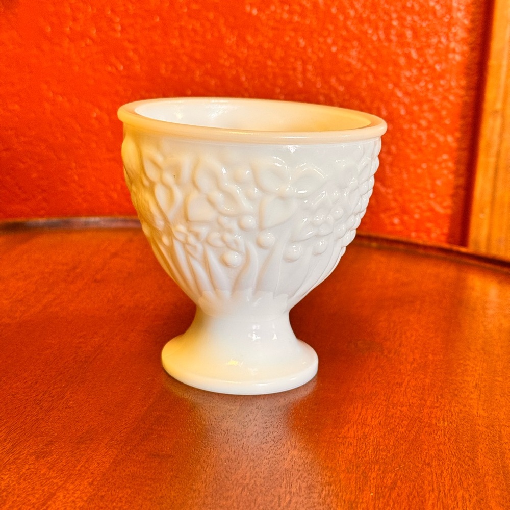 Milk glass gobblet and candle holder